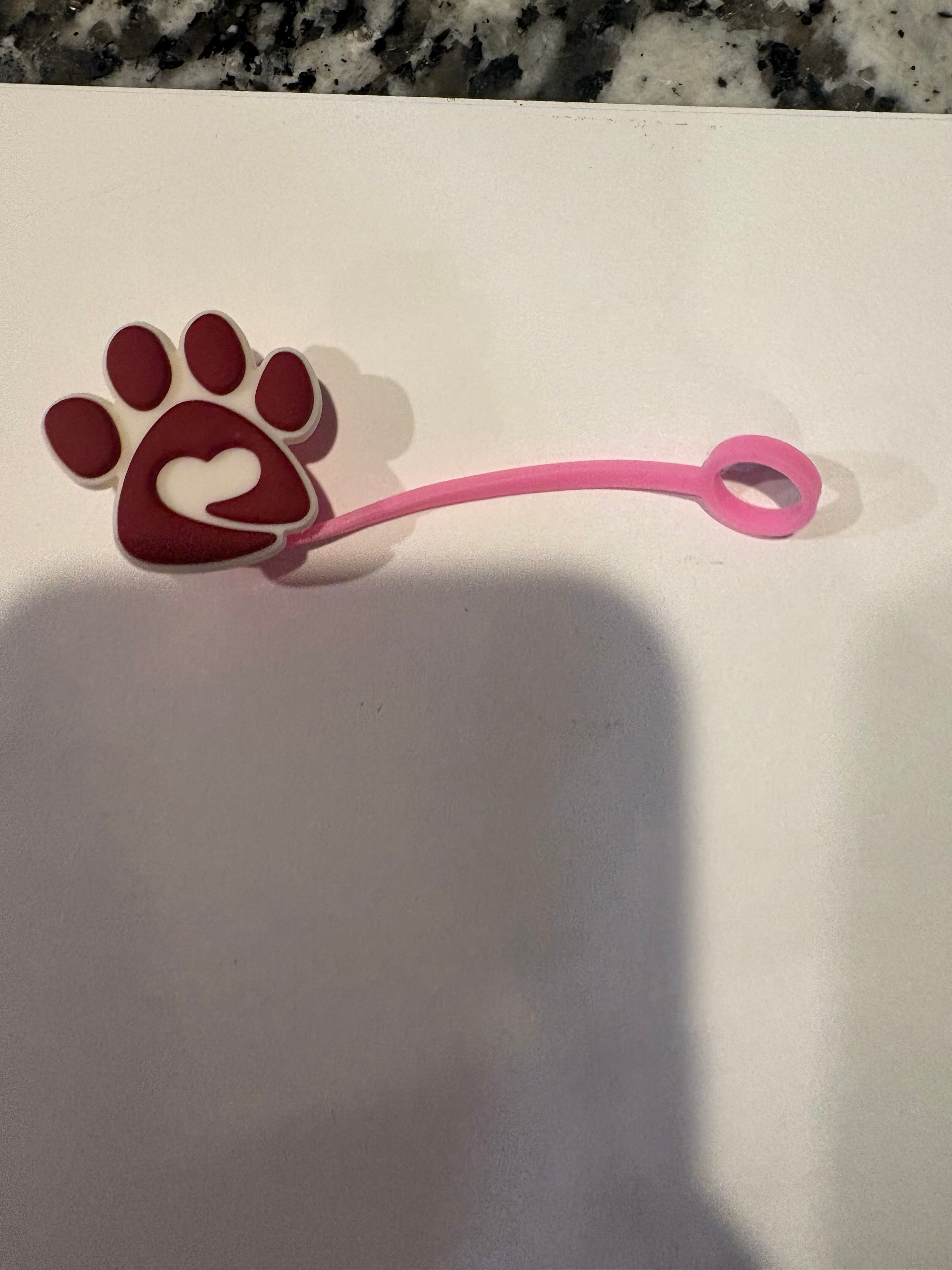 Paw Print Straw Topper